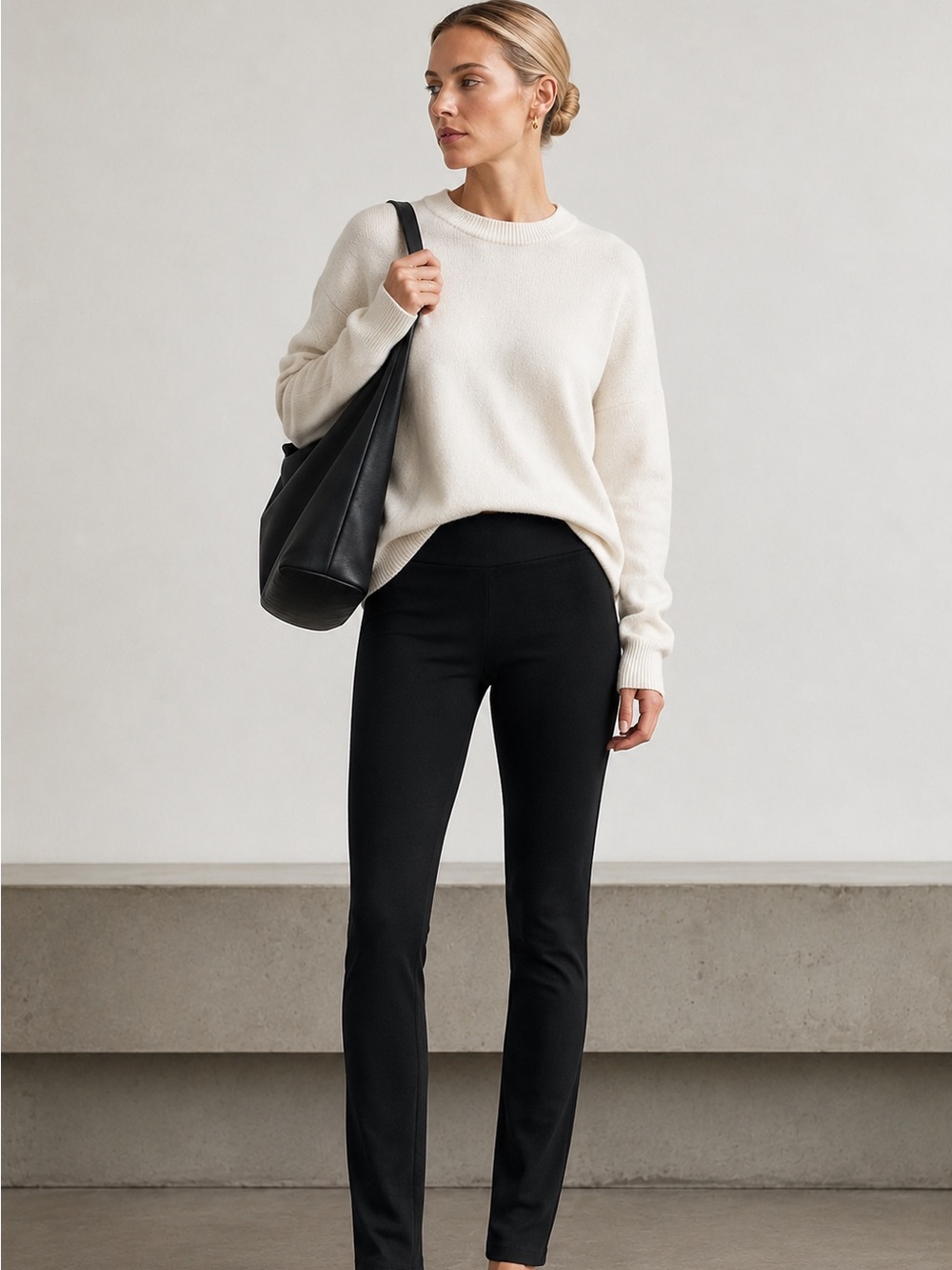 The Row Black Pull-On Slim Leggings Pants Size S 32" Inseam